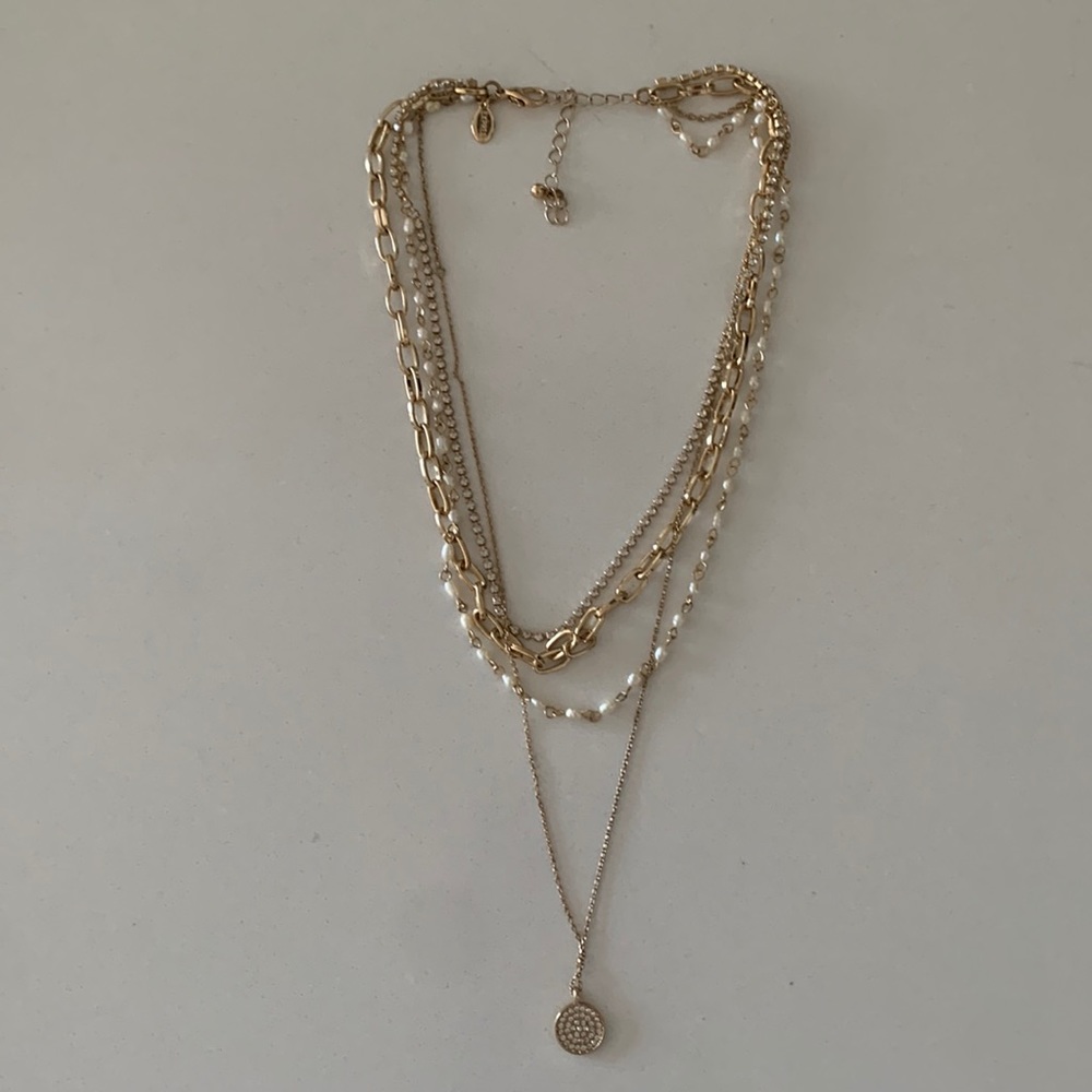 4 layer Mixed Pearl Necklace